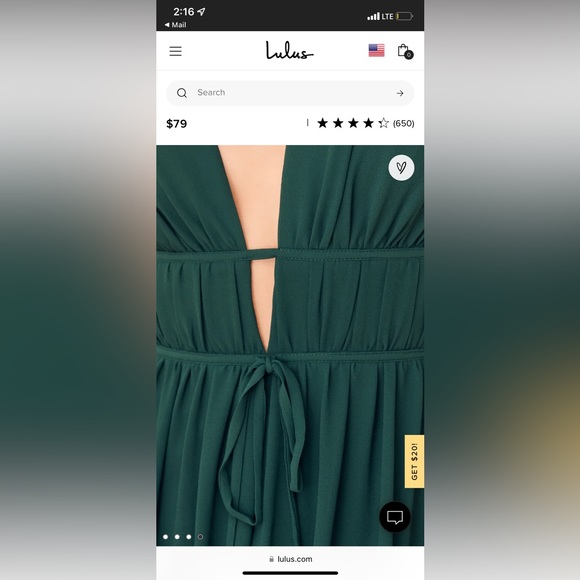 Lulu’s green dress. Size medium. New with tags. - Picture 4 of 4